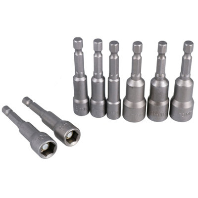 AB Tools Metric Nut Driver Set Power Nut Driver Bit With 1/4" Shank 6mm13mm 8Pc from B&Q