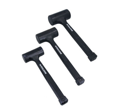 AB Tools 3Pc Rubber Dead Blow Hammer Set Hammers Mallets 1Lb 2Lb 3Lb Shot Loaded from B&Q