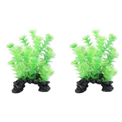 AB Tools 2Pk Aquatic Aquarium Fish Tank Deco Plant Rock Cabomba 5X12X20Cm from B&Q