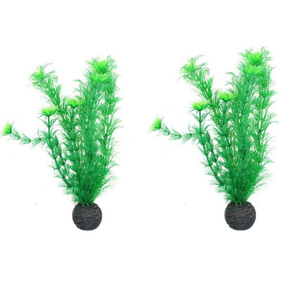 Ab Tools Aquatic Aquarium Fish Tank Self Sinking Medium Silk Plant H-20Cm (No4) 2Pk