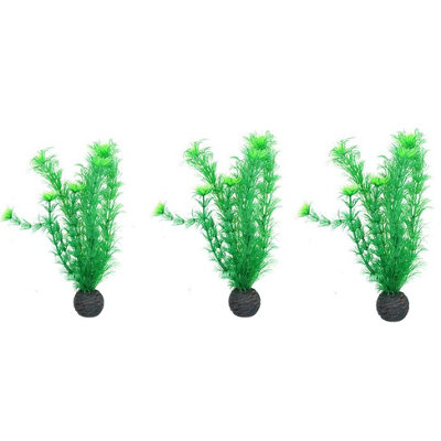 Ab Tools Aquatic Aquarium Fish Tank Self Sinking Medium Silk Plant H-20Cm (No4) 3Pk