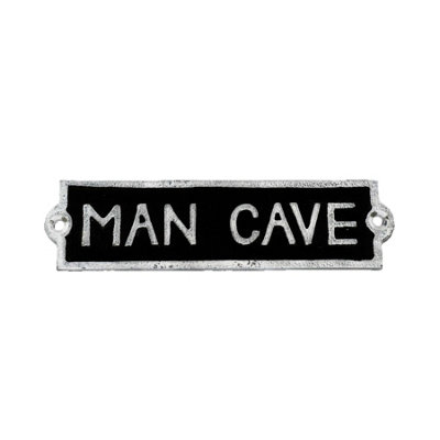 AB Tools Man Cave Cast Iron Sign Plaque Wall Fence Gate Post House Workshop Garage from B&Q