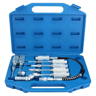 AB Tools Manual Grease Gun Adaptor Adapter Kit Lube Accessory Hose Kit + Extension 7Pc from B&Q