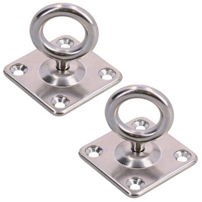 AB Tools 2 Pk Swivel Pad Eye Ring Tie Down Anchor Plate Marine Grade 316 Stainless Steel from B&Q