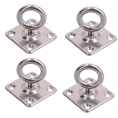 AB Tools 4 Pk Swivel Pad Eye Ring Tie Down Anchor Plate Marine Grade 316 Stainless Steel from B&Q