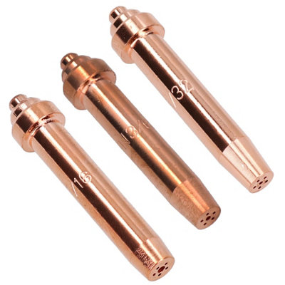 AB Tools Lightweight Oxy Acetylene Gas Cutting Nozzle Tip 1/32"3/64" & 1/16" Oxygen from B&Q