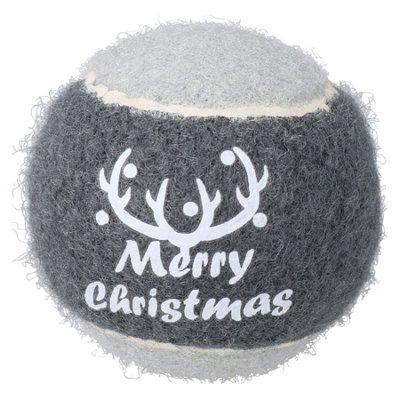 AB Tools 1Pk Dog Festive Christmas Gift Grey 'merry Christmas' Tennis Ball In Gift Box6Cm from B&Q