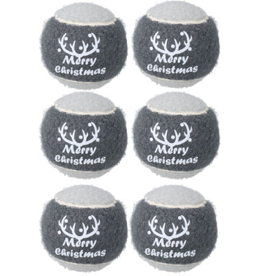 AB Tools 6Pk Dog Festive Christmas Gift Grey 'merry Christmas' Tennis Ball In Gift Box6Cm from B&Q