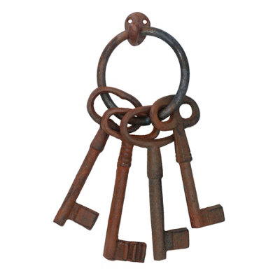 AB Tools Large Jailer Rust Keys Cast Iron Door Rustic Decoration Garden Tool Shed House from B&Q