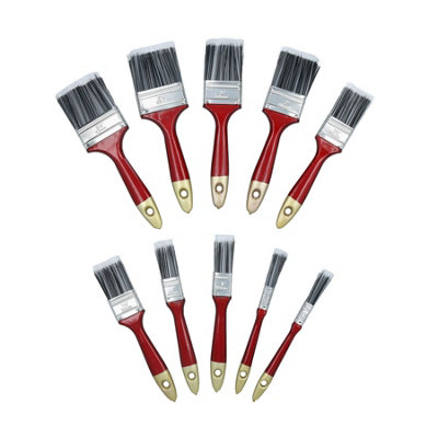 AB Tools 10Pc Nylon Bristle Paint Painting Brush Set Decorating Brushes