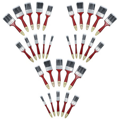 AB Tools 30Pc Nylon Bristle Paint Painting Brush Set Decorating Brushes