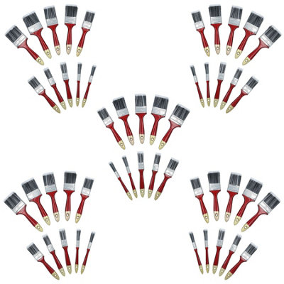 AB Tools 50Pc Nylon Bristle Paint Painting Brush Set Decorating Brushes