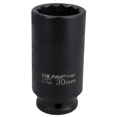 Ab Tools 30Mm Metric 1/2" Drive Deep Rear Hub Axle Nut Socket 12 Sided Bi-Hex