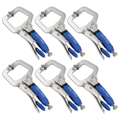 Ab Tools 6" Welding Locking C Clamps Adjustable Fastener With Quick Release Grip 6 Pack