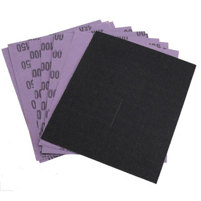 AB Tools Emery Cloth Sheets Abrasive Sandpaper Sheet Aluminium Oxide Mixed Grit 10Pk from B&Q