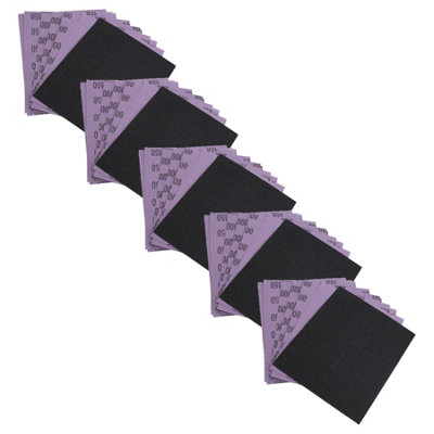 AB Tools Emery Cloth Sheets Abrasive Sandpaper Sheet Aluminium Oxide Mixed Grit 50Pk from B&Q