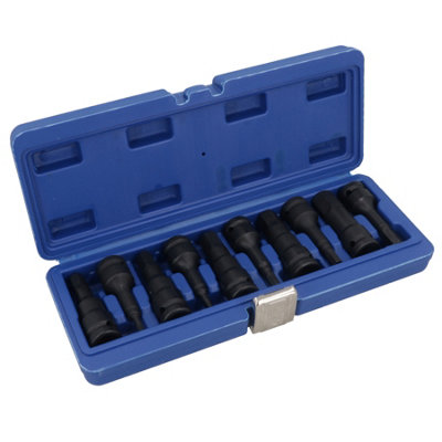 AB Tools Metric mm Impact Impacted Allen Hex Key Sockets Extra Long 5mm19mm 10Pc from B&Q