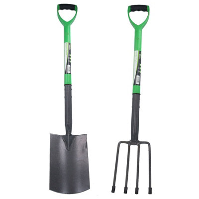 AB Tools Garden Gardening Border Fork And Digging Spade Carbon Steel Blades 2Pc Set from B&Q