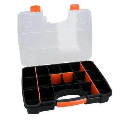 B&Q -  Tool Storage Box Case Organiser 17 Removable Compartments For Screws Fixings