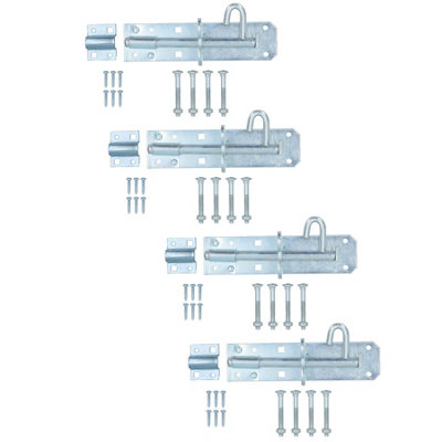 AB Tools 150mm Galvanised Brenton Slip Bolt Padbolt Slide Latch Lock Sheds Gates 4Pk from B&Q