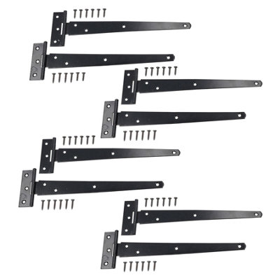 AB Tools 10" (250mm) Heavy Duty T Tee Hinges For Doors + Gates With Fixing Screws 8Pc from B&Q