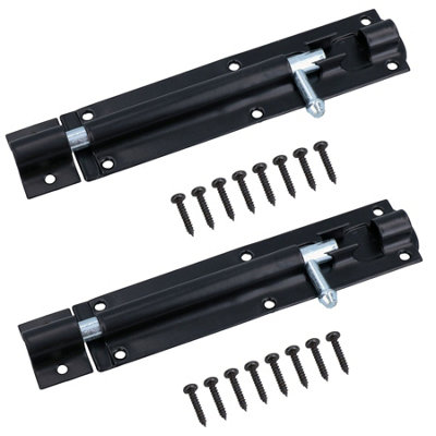 AB Tools 150mm Tower Bolt Shoot Bolt Sliding Latch Catch Shed Gate Garage Door 2Pk from B&Q