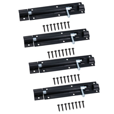AB Tools 150mm Tower Bolt Shoot Bolt Sliding Latch Catch Shed Gate Garage Door 4Pk from B&Q