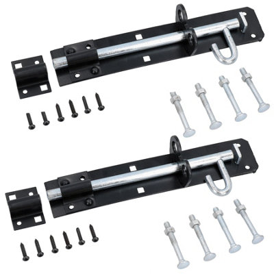 AB Tools 8" (200mm) Brenton Slip Bolt Padbolt Slide Latch Lock Catch Sheds Gates 2Pk from B&Q