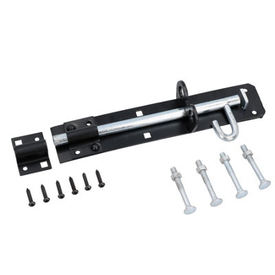 AB Tools 8" (200mm) Brenton Slip Bolt Padbolt Slide Latch Lock Catch Sheds Gates from B&Q