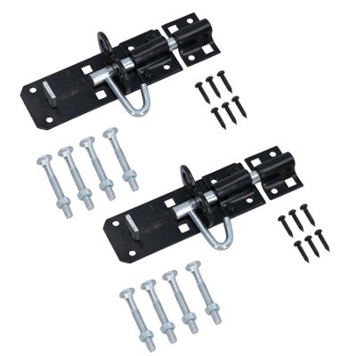 AB Tools 4" (100mm) Brenton Slip Bolt Padbolt Slide Latch Lock Catch Sheds Gates 2Pk from B&Q