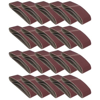 AB Tools 533mm X 75mm Mixed Grit Abrasive Sanding Belts Power File Sander Belt 60Pc from B&Q