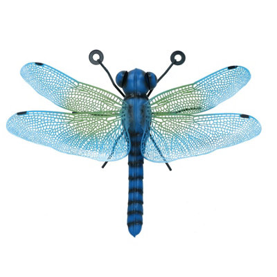 Ab Tools Blue Metal Dragonfly Garden/Home Wall Art Ornament Gift 7X22x31cm Small