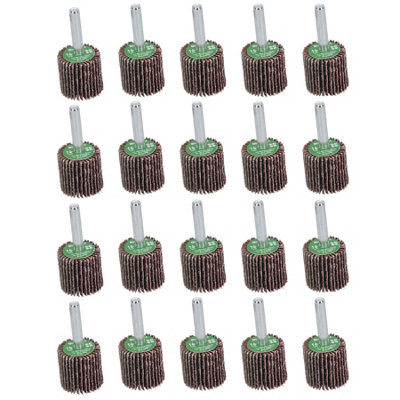 AB Tools 40 Grit 25mm Flap Wheel Disc Abrasive Sanding Pads For Drills 6mm Shank 20Pc from B&Q