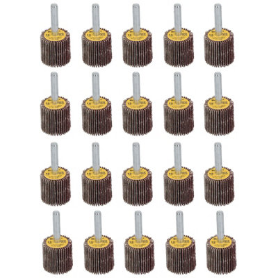 AB Tools 80 Grit 25mm Flap Wheel Disc Abrasive Sanding Pads For Drills 6mm Shank 20Pc from B&Q