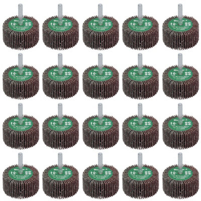 AB Tools 40 Grit 50mm Flap Wheel Disc Abrasive Sanding Pads For Drills 6mm Shank 20Pc from B&Q