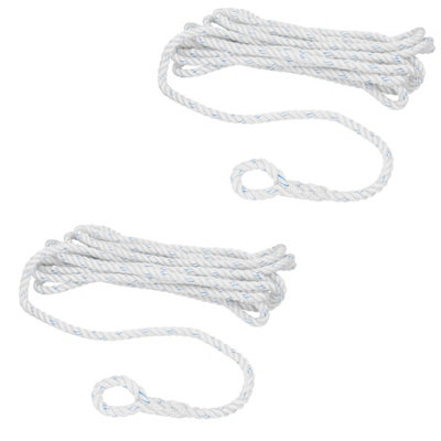 AB Tools 2 Pack Spliced Polyester Mooring Line 12mm X 10M Boat Dock Line Rope Warp from B&Q