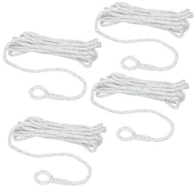 AB Tools 4 Pack Spliced Polyester Mooring Line 14mm X 10M Boat Dock Line Rope Warp from B&Q