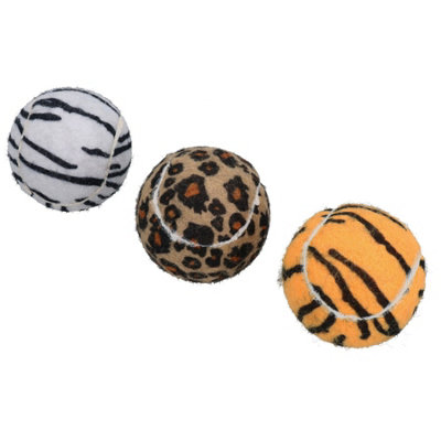 AB Tools 3Pk Doggy Jungle Themed Standard Tennis Balls For Dogs Play Doggy Gift Each 7Cm from B&Q