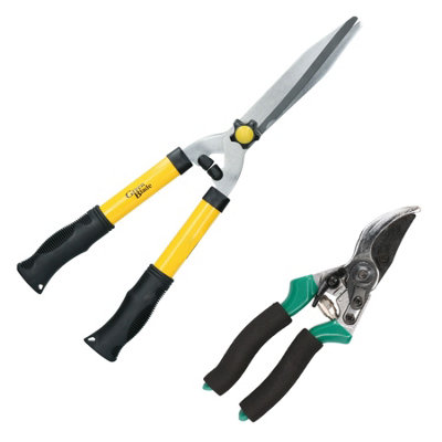 AB Tools 2Pc Heavy Duty Pruning Shears + Hedge Shears Gardening Set Cutters Trimmers from B&Q