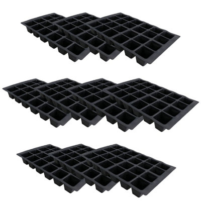 B&Q -  24 Cell Plant Trays Bedding Plant Pack Plastic Inserts Seed Tray Pots  30 Trays