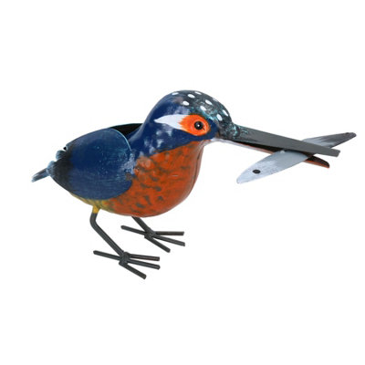 AB Tools Hand Painted Metal Kingfisher Garden Ornament Sculpture Gift 8.5X12X20Cm from B&Q