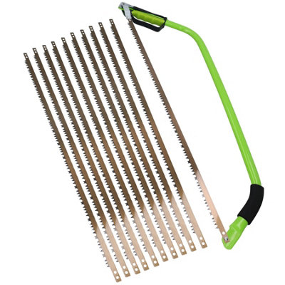 AB Tools 30" Heavy Duty Bow Saw Tree Wood Branch Log Cutter With 10 Spare Blades from B&Q