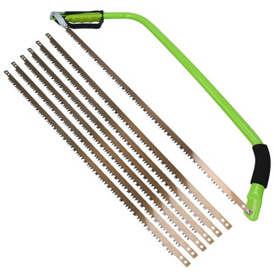 AB Tools 30" Heavy Duty Bow Saw Tree Wood Branch Log Cutter With 6 Spare Blades from B&Q