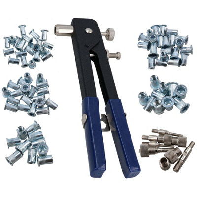 AB Tools Heavy Duty Hand Nut Sert Riveter Rivnut Riveting Kit M3M8 Fastener 86Pc from B&Q