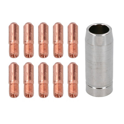 Ab Tools 1.0Mm Mini Contact Tips 10Pk & Shroud Hobby Welding Torch Welder Mig Gas