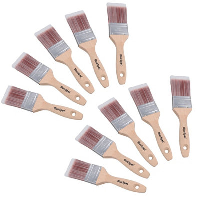 B&Q -  2" Synthetic Paint Brush Painting + Decorating Brushes With Wooden Handle 10Pk