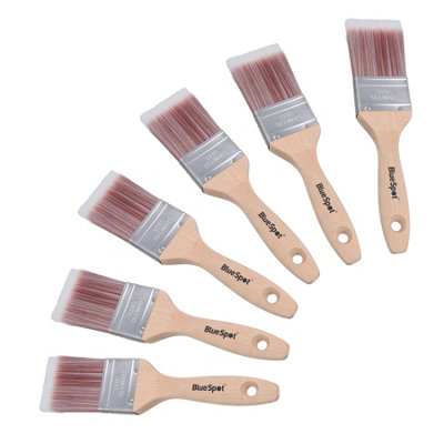 B&Q -  2" Synthetic Paint Brush Painting + Decorating Brushes With Wooden Handle 6Pk