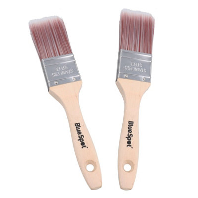 B&Q -  1.5" Synthetic Paint Brush Painting + Decorating Brushes With Wooden Handle 2Pk