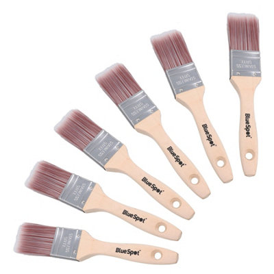 B&Q -  1.5 Synthetic Paint Brush Painting + Decorating Brushes With Wooden Handle 6Pk