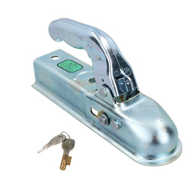 AB Tools Pressed Steel Unbraked Trailer Hitch Coupling For 50mm Box Max 750Kg With Lock from B&Q